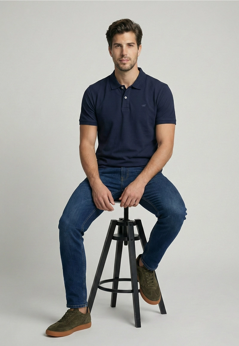 POLERA BASICA PIQUE NAVY - 5