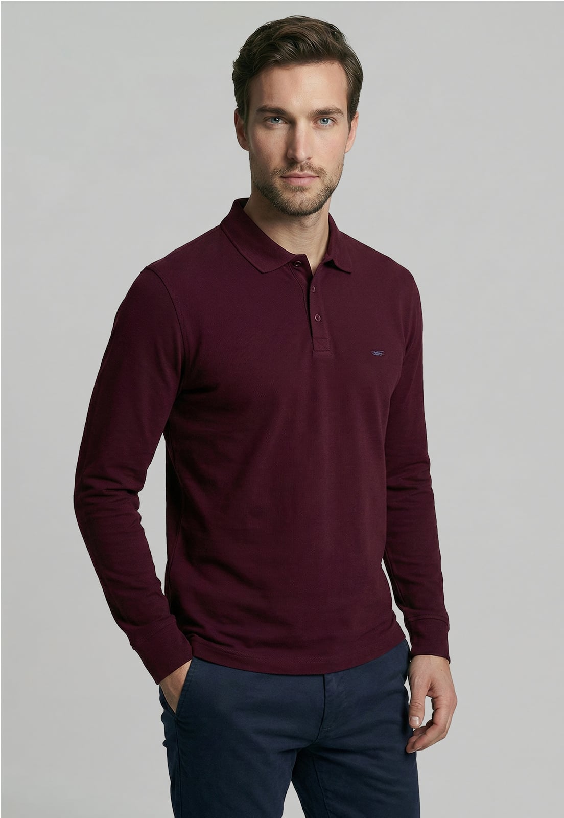 POLERAS BASICA ML PIQUE PLUM - 1
