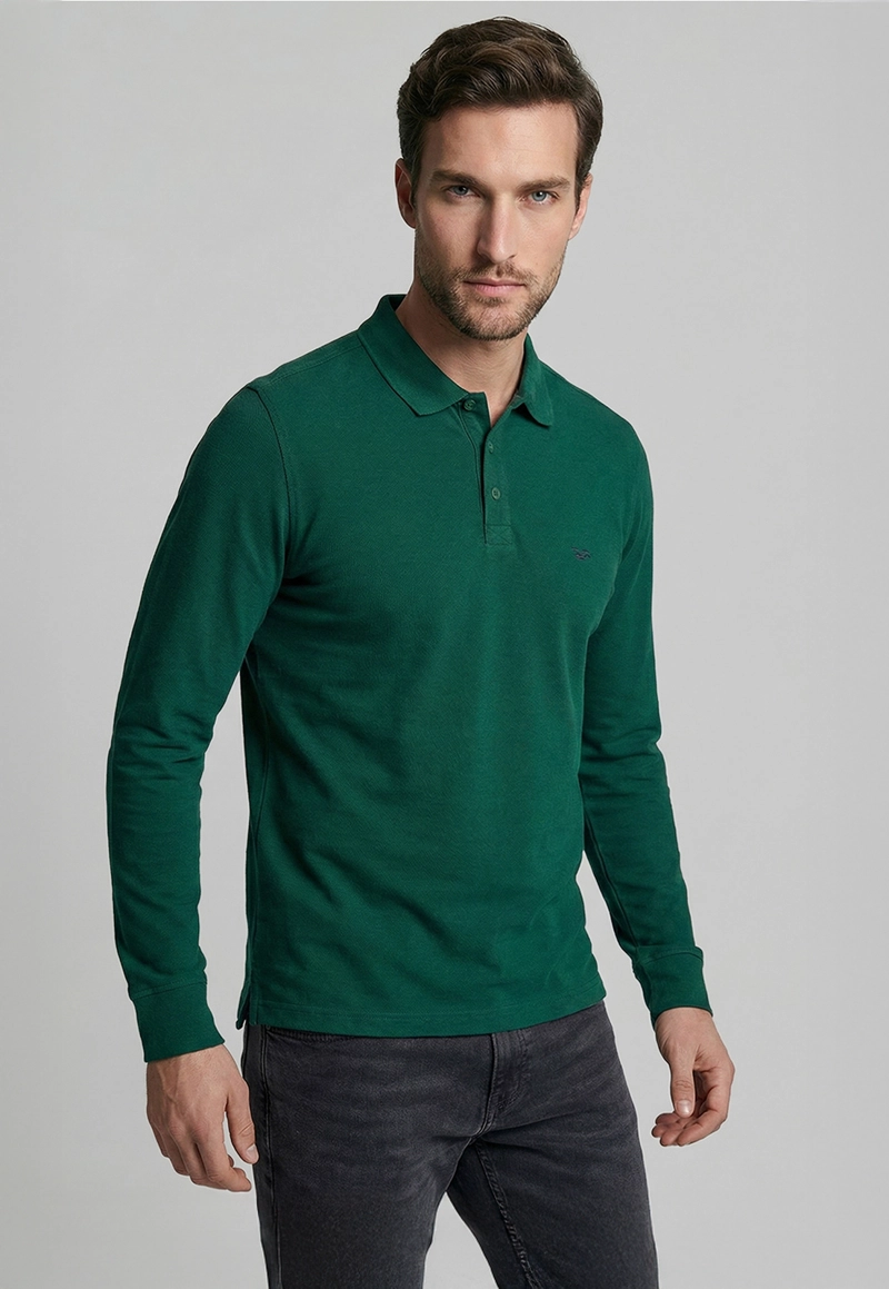 POLERAS BASICA ML PIQUE GREEN - 1