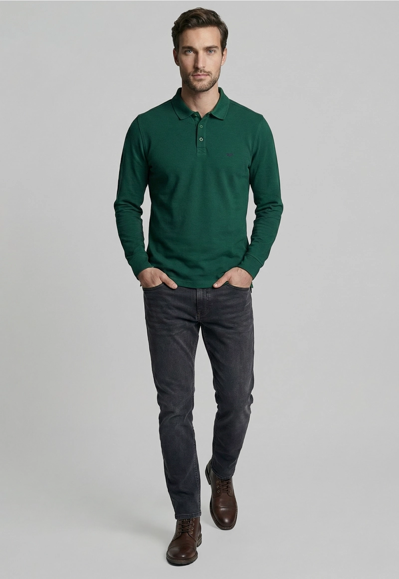 POLERAS BASICA ML PIQUE GREEN - 2