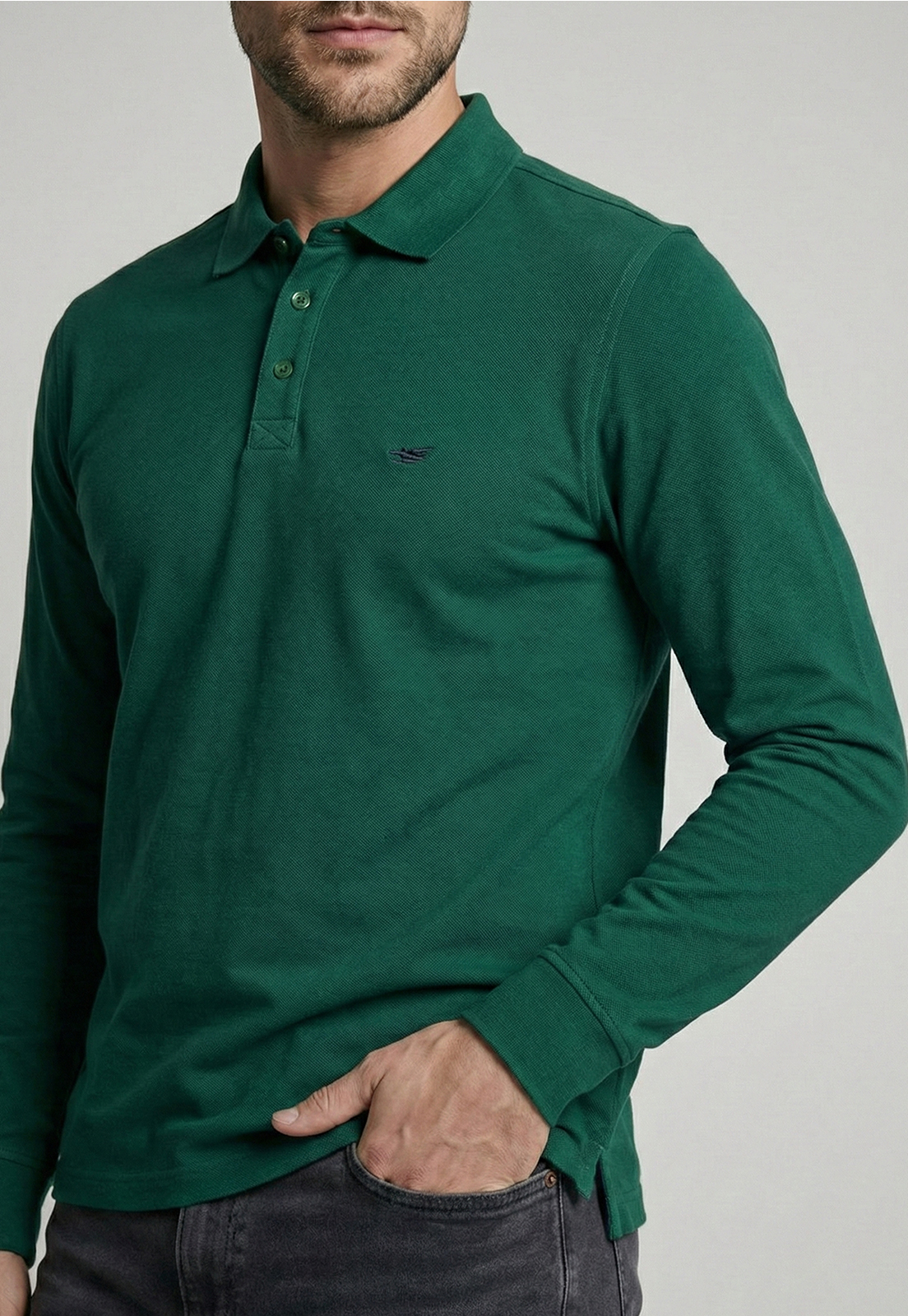 POLERAS BASICA ML PIQUE GREEN - 3