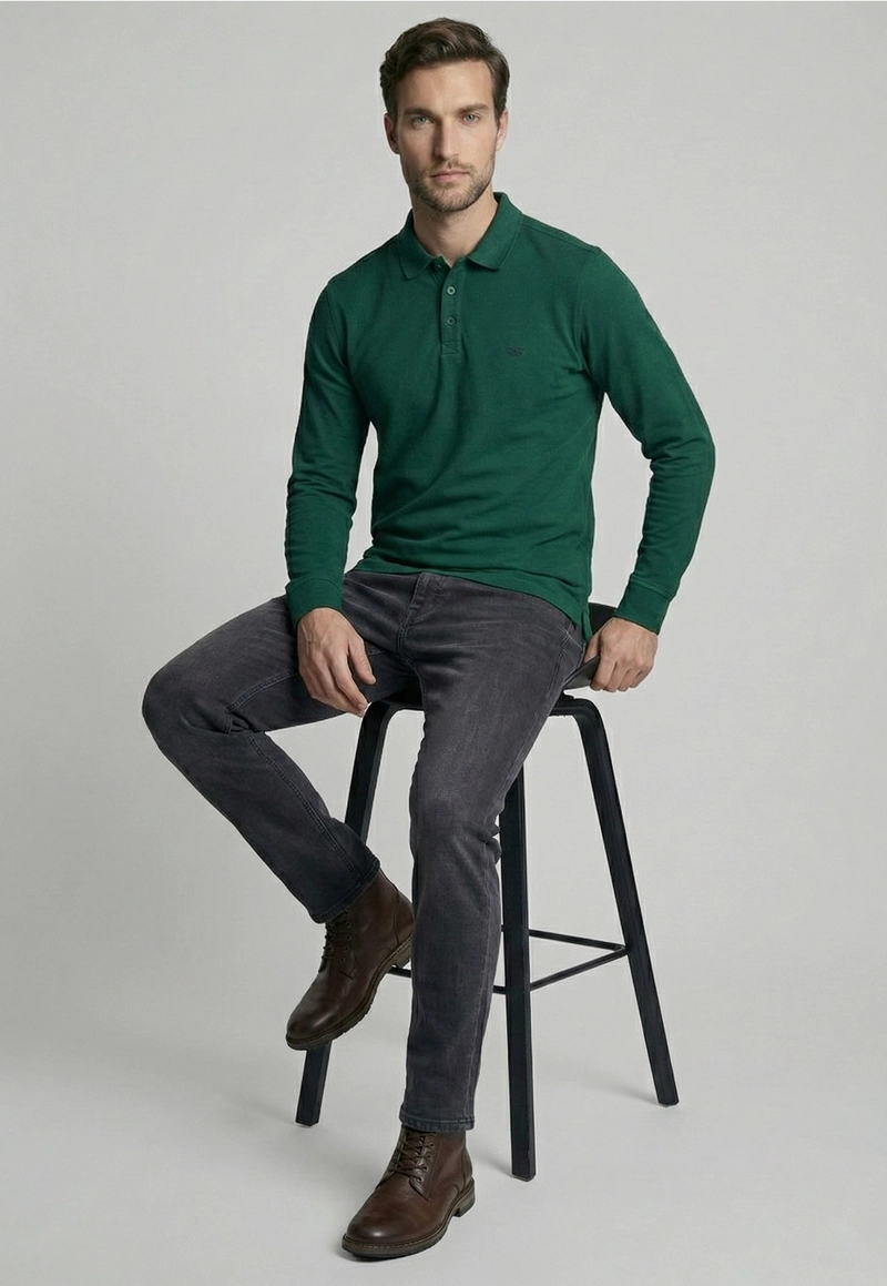 POLERAS BASICA ML PIQUE GREEN - 5