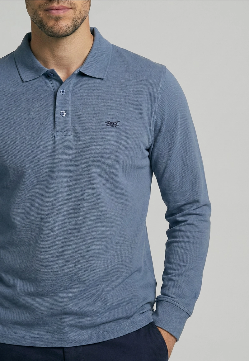 POLERAS BASICA ML PIQUE SKY - 3