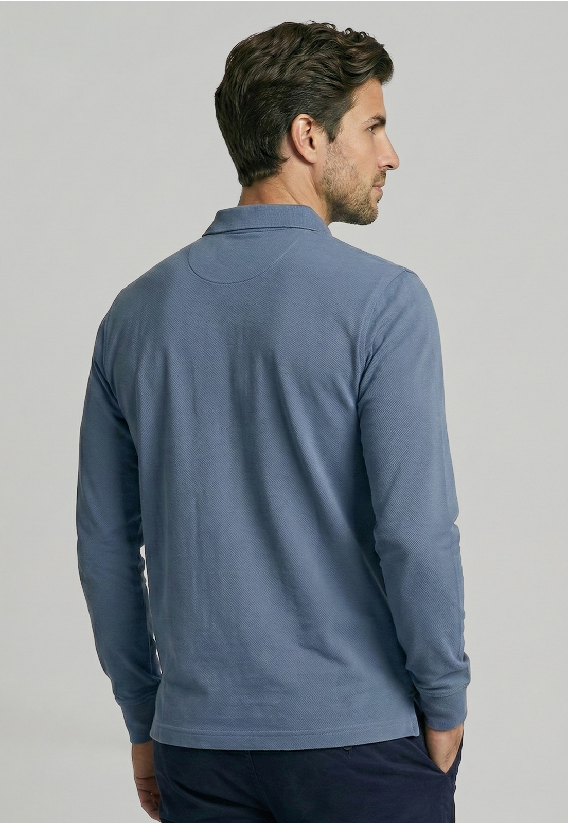 POLERAS BASICA ML PIQUE SKY - 4