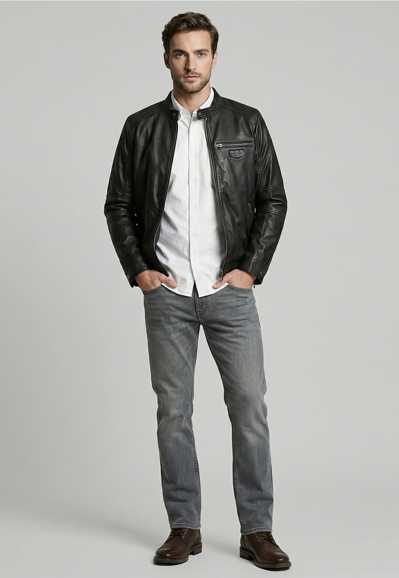 CHAQUETA DE CUERO BLACK MEMPHIS - 2