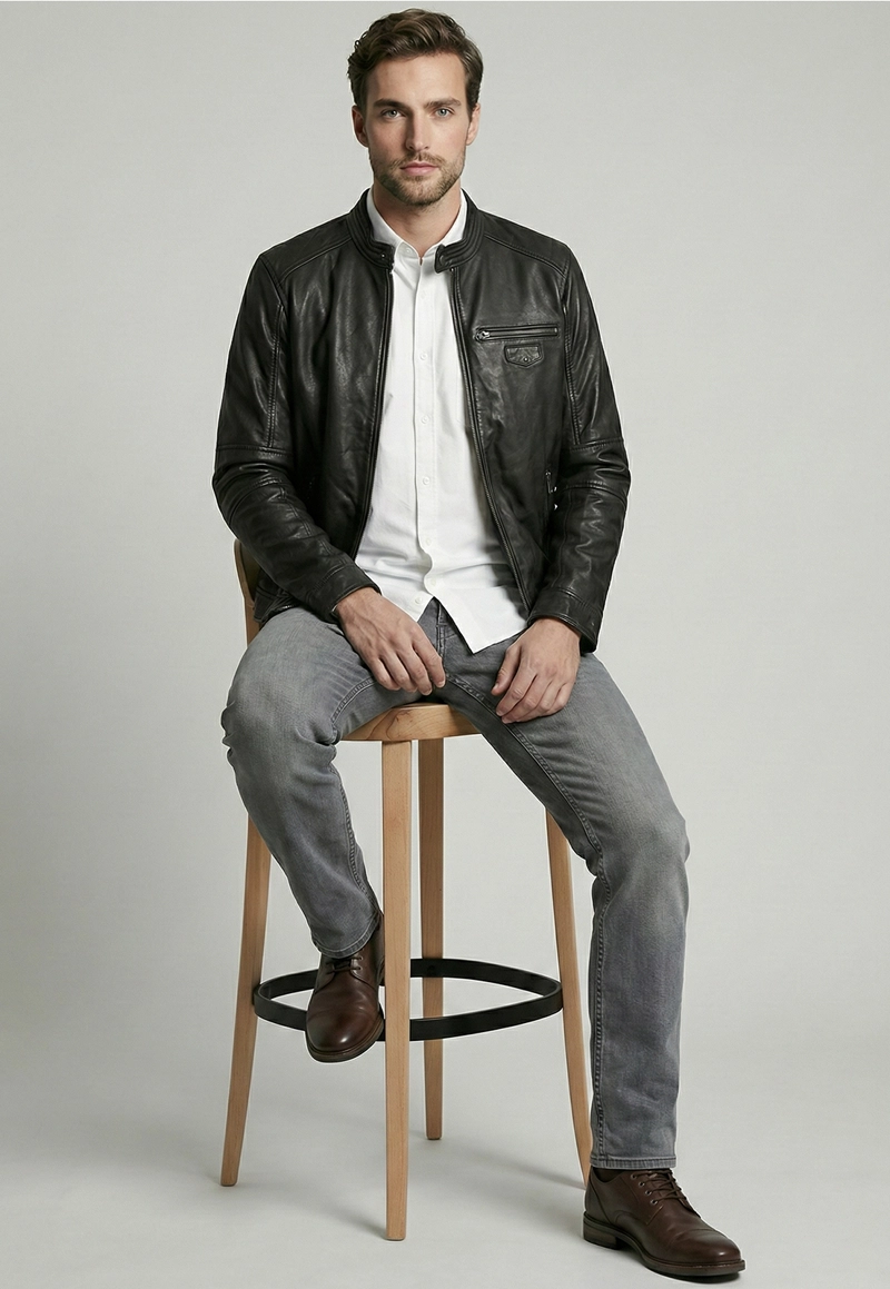 CHAQUETA DE CUERO BLACK MEMPHIS - 5