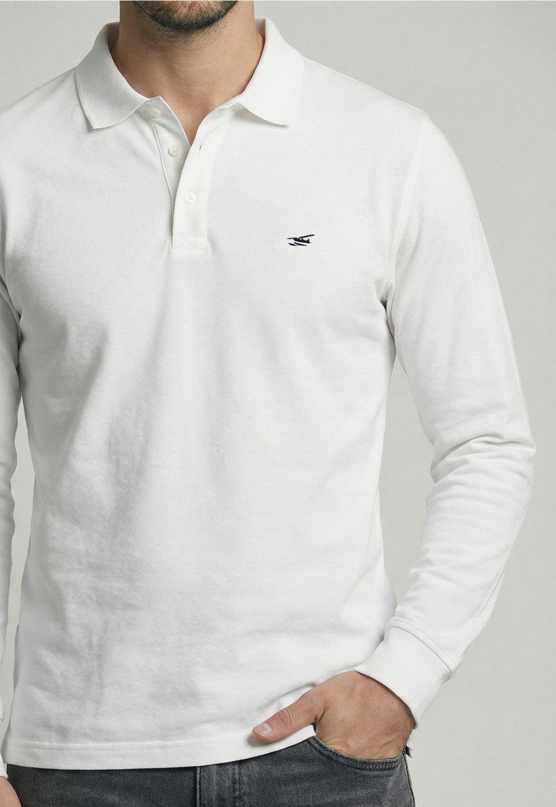 POLERAS BASICA ML PIQUE WHITE - 3