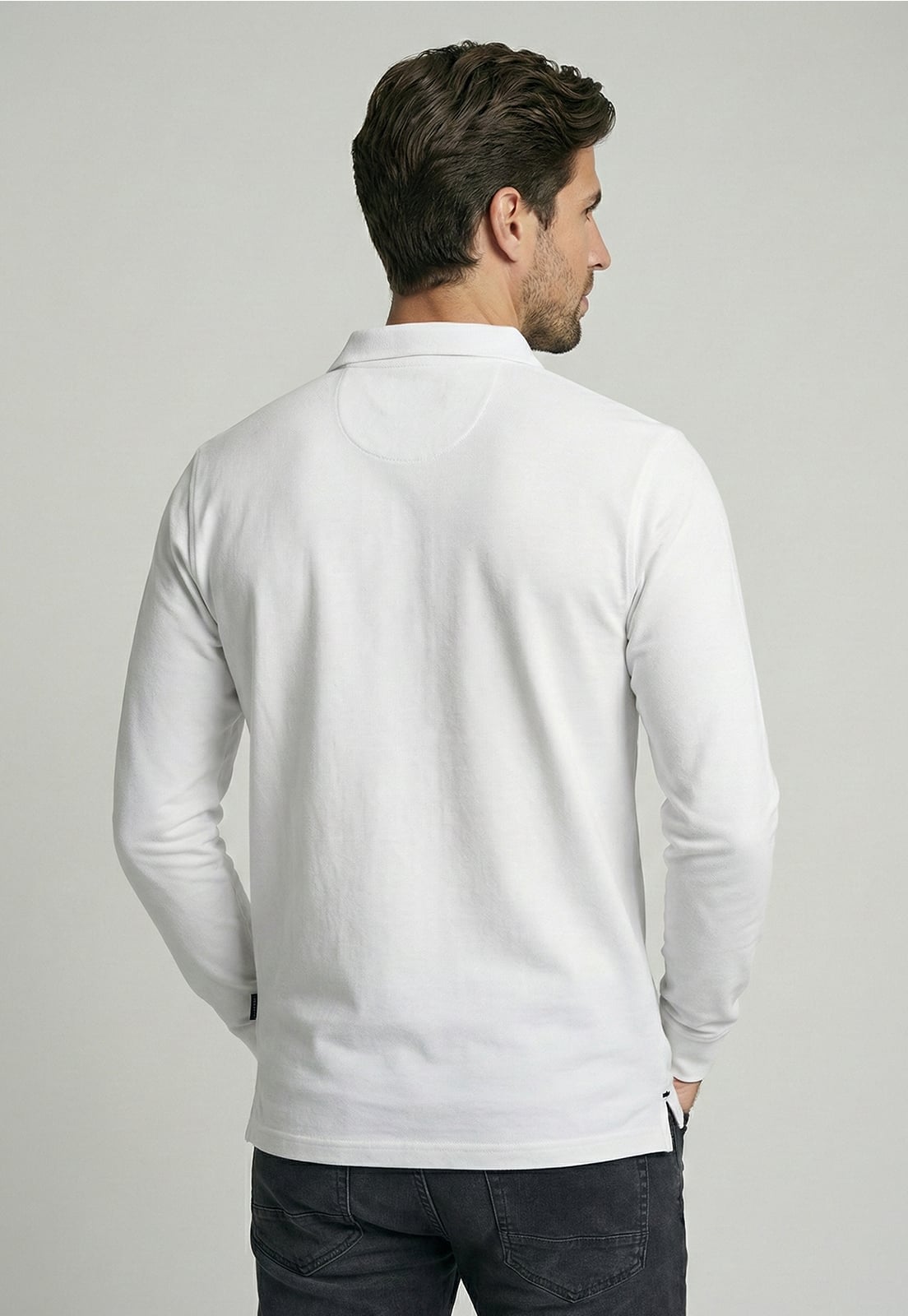 POLERAS BASICA ML PIQUE WHITE - 4