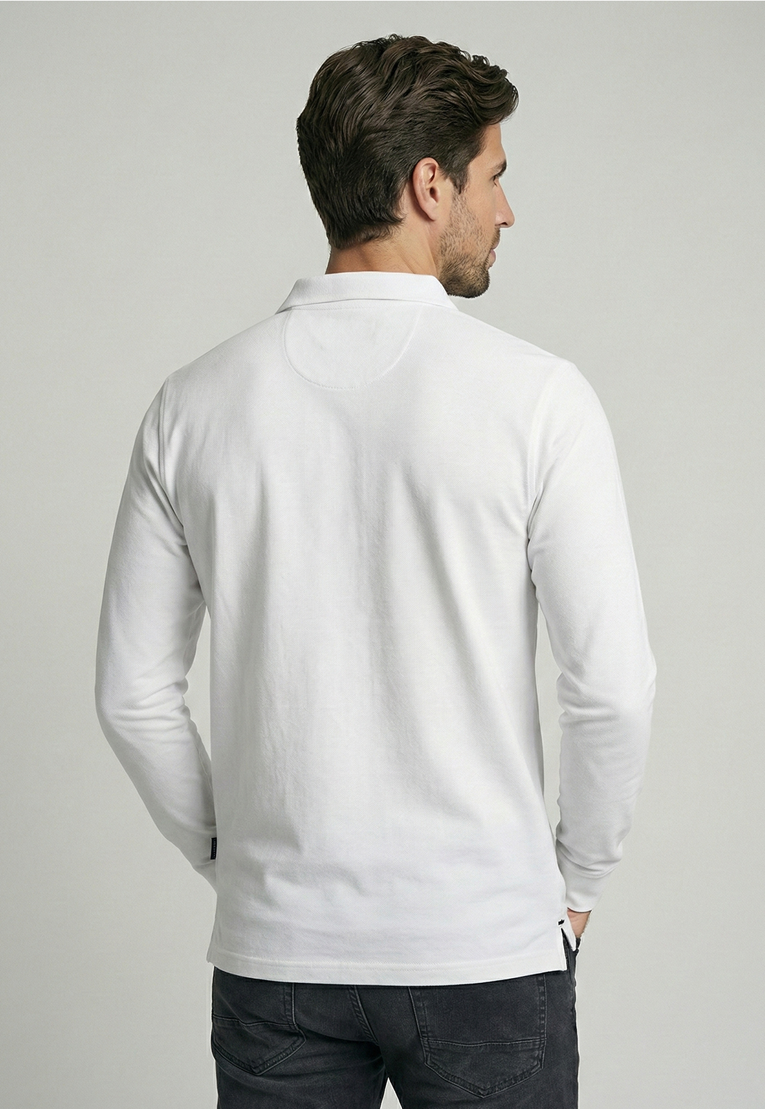 POLERAS BASICA ML PIQUE WHITE - 4