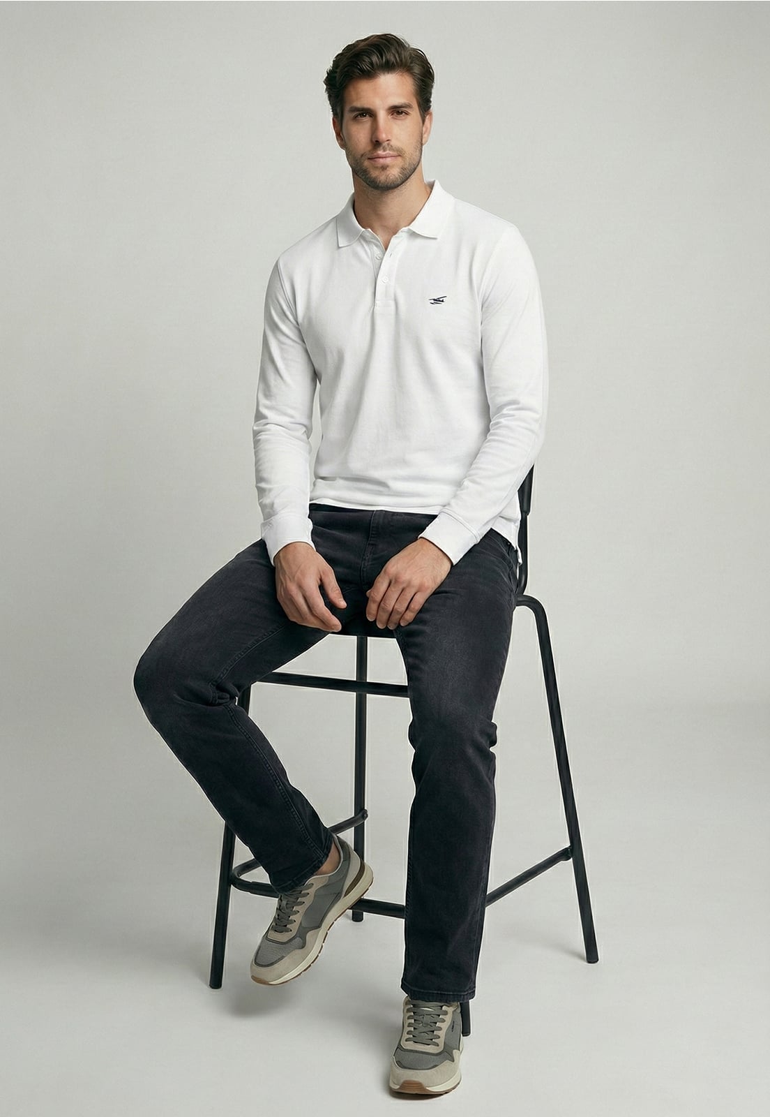 POLERAS BASICA ML PIQUE WHITE - 5
