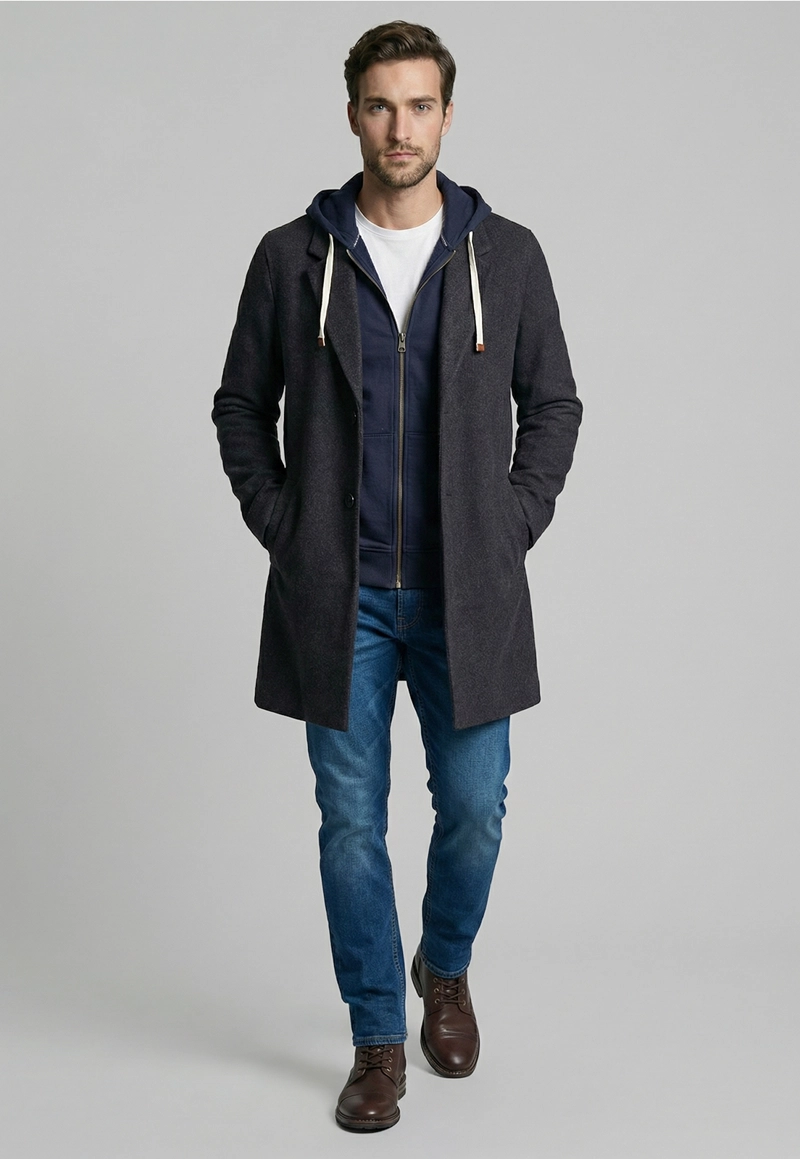 ABRIGO CLASICO HOUSTON DK GREY MELANGE - 2