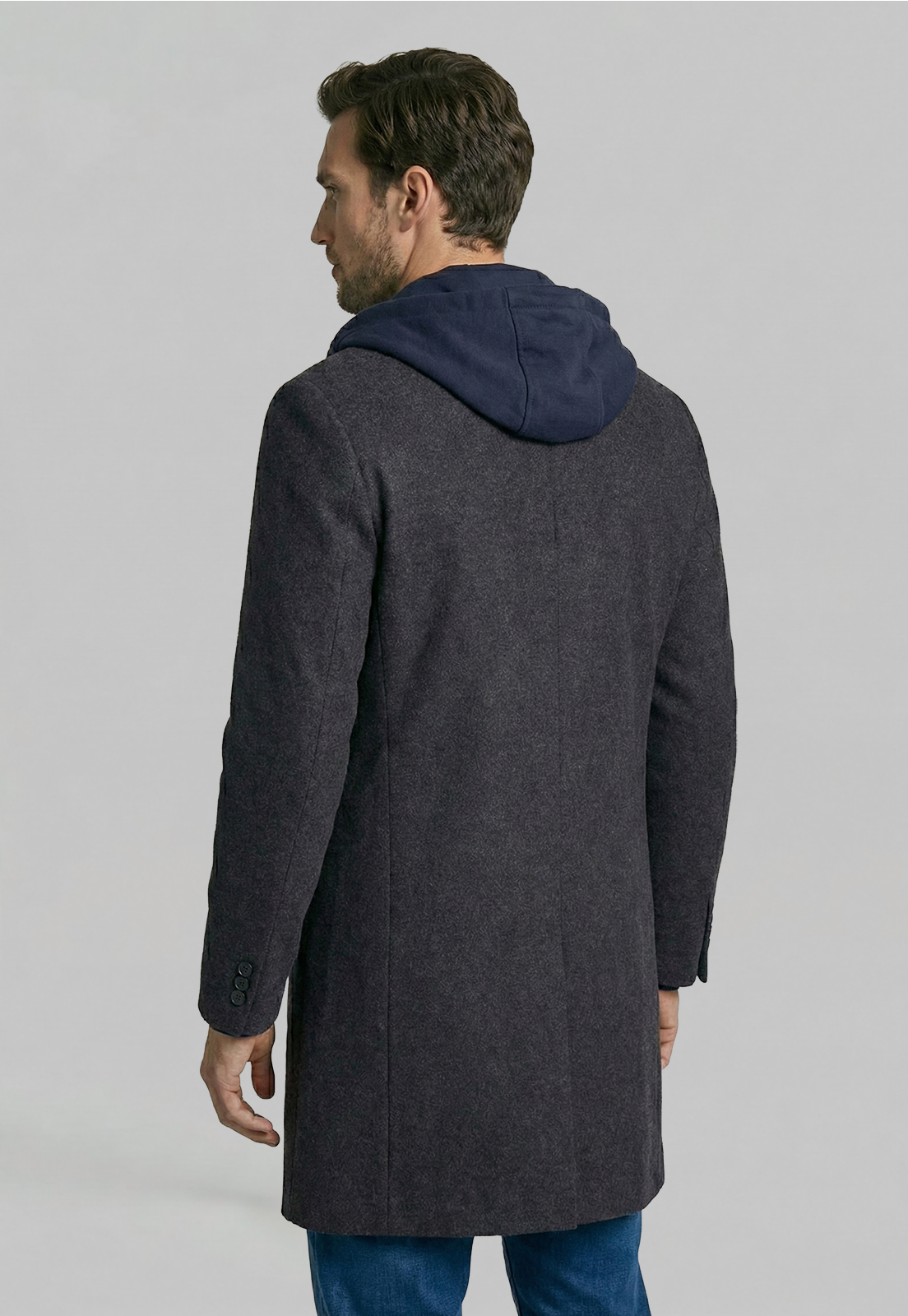 ABRIGO CLASICO HOUSTON DK GREY MELANGE - 4