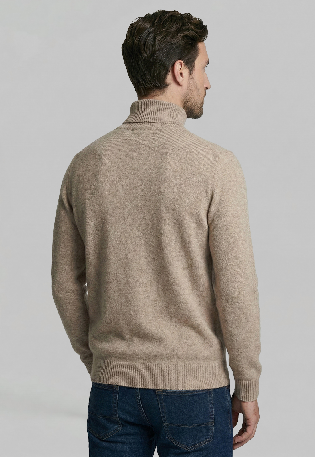 SWEATER TURTLE NECK DK OYSTER MELANGE - 4