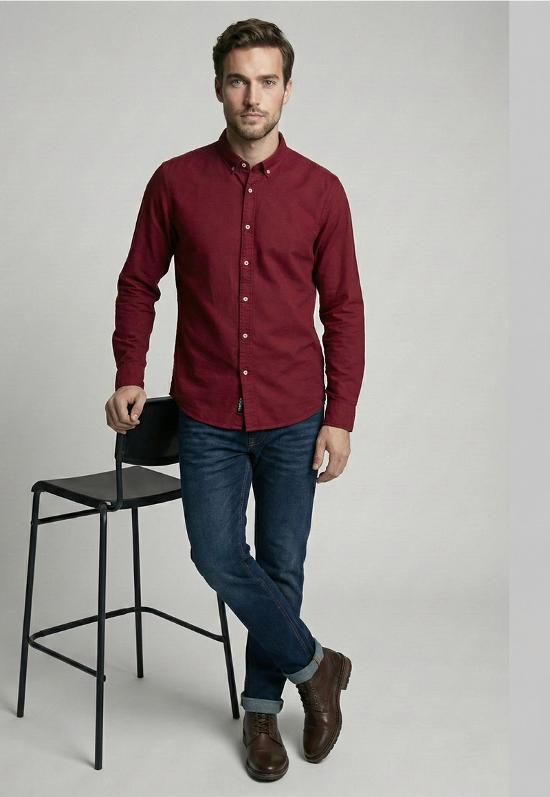CAMISA BOLTON BURGUNDY - 5