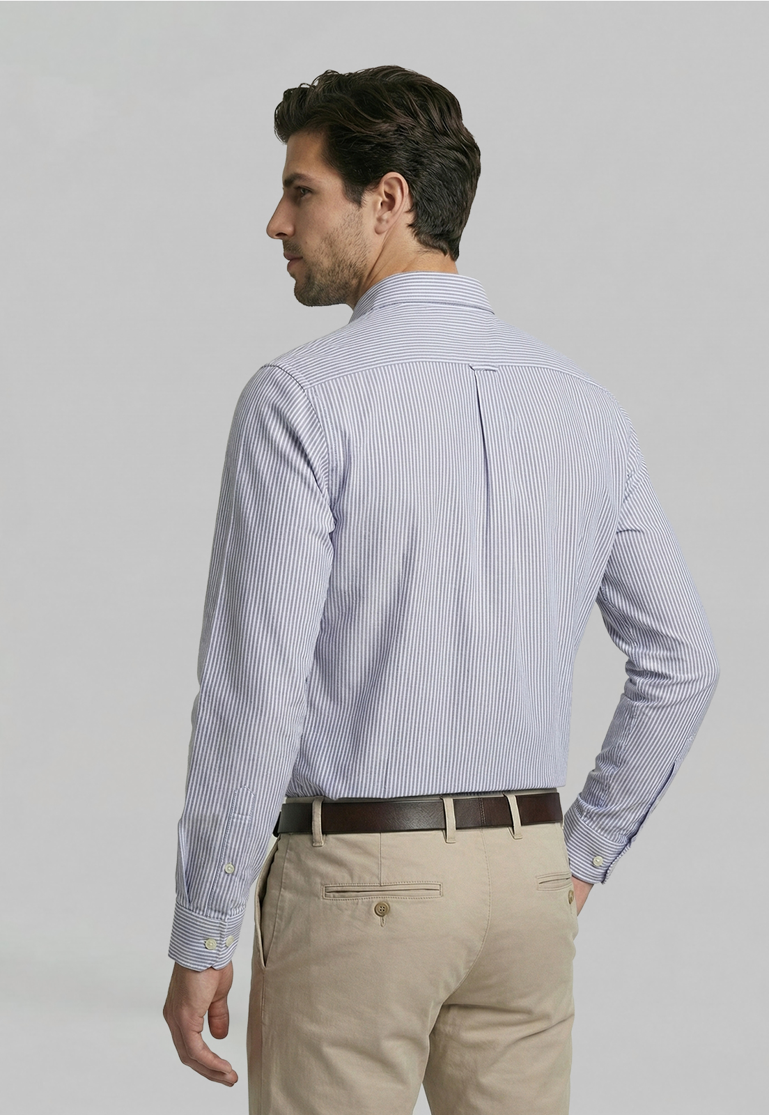 CAMISA SPORT OXFORD LISTADA NAVY - 4