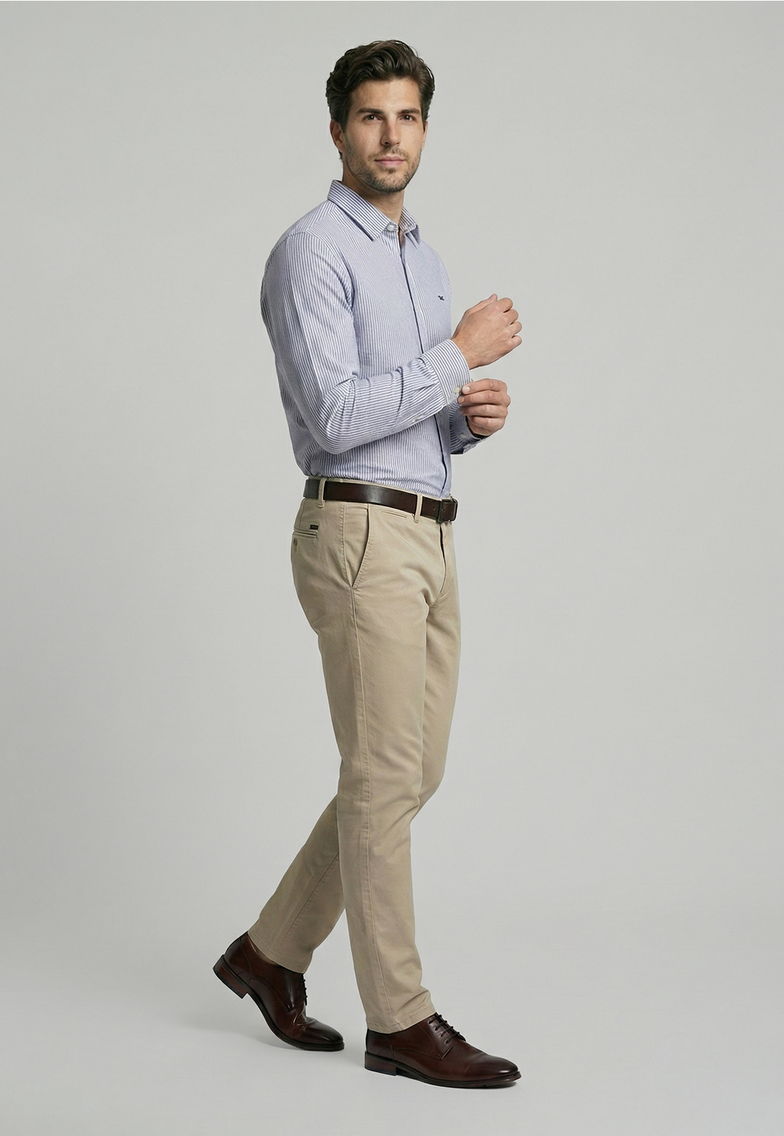 CAMISA SPORT OXFORD LISTADA NAVY - 5