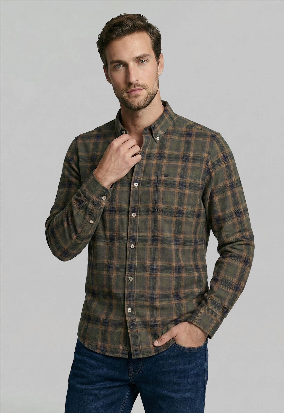 CAMISA CAMBRIDGE MILITAR - 1