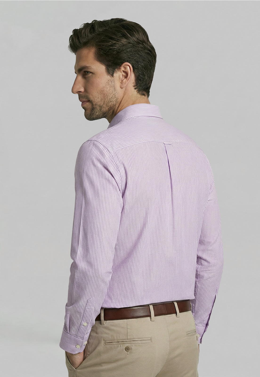 CAMISA SPORT OXFORD LISTADA VIOLET - 4