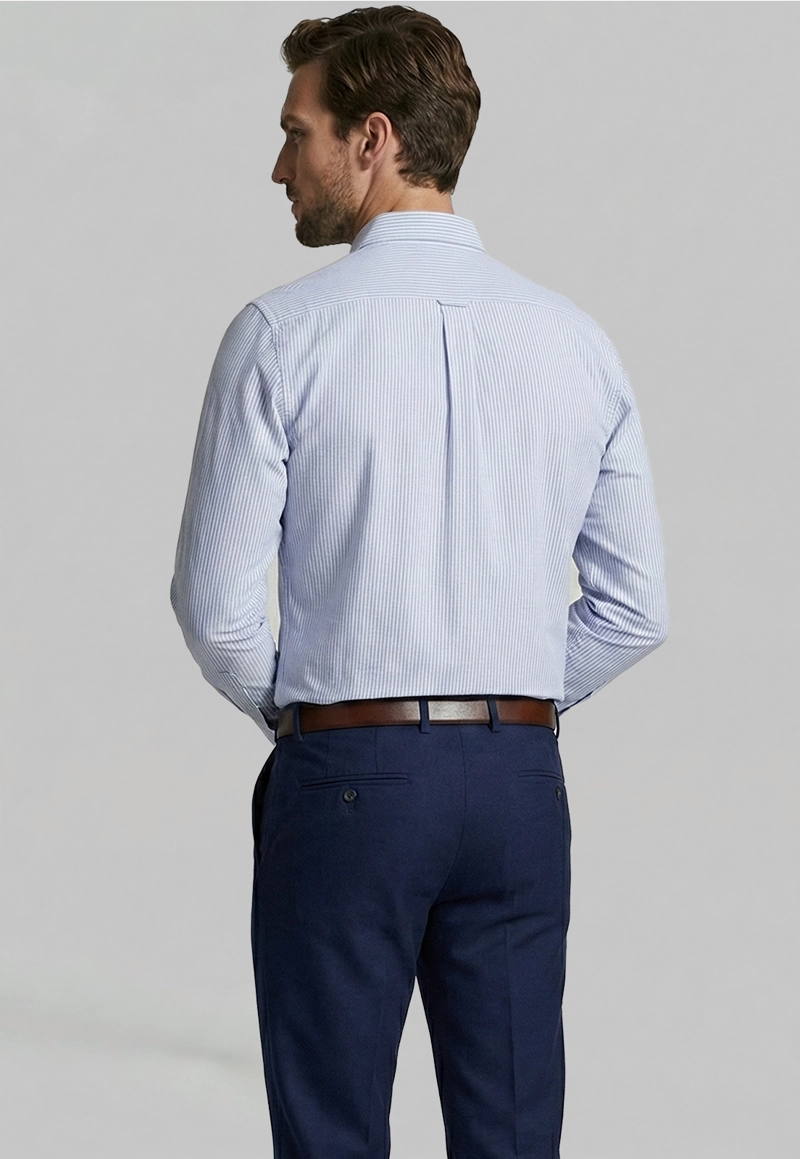 CAMISA SPORT OXFORD LISTADA SKY - 4