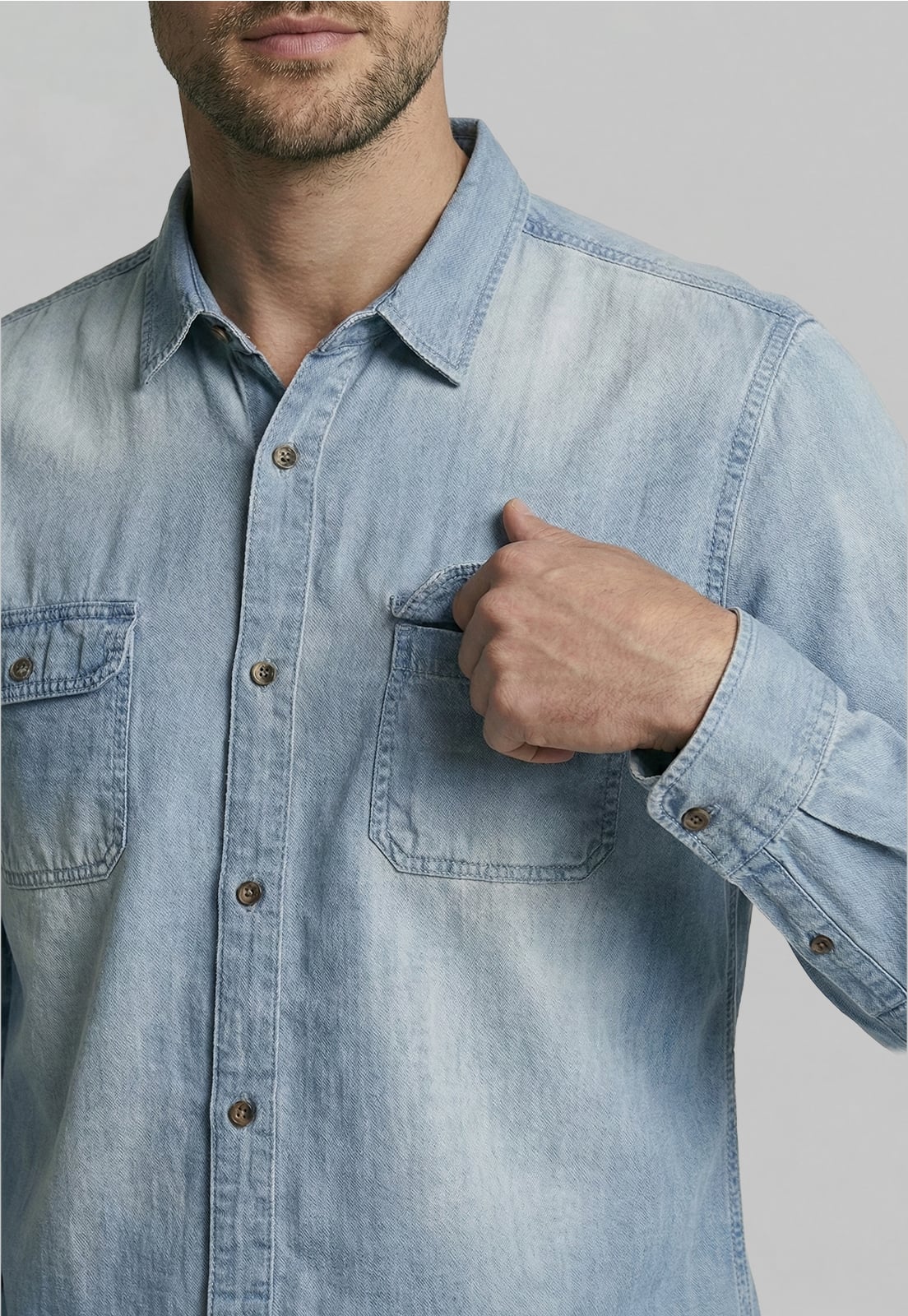 CAMISA BROOKLYN LT BLUE - 3