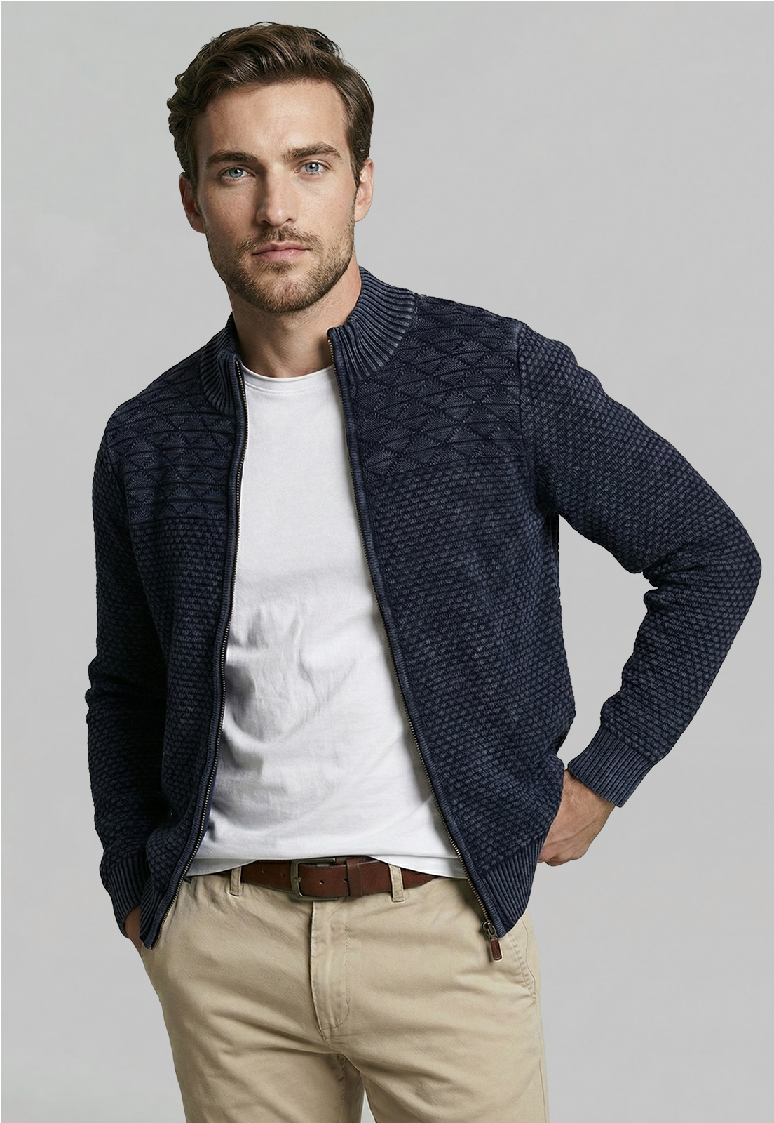 SWEATER BUFFALO NAVY - 1