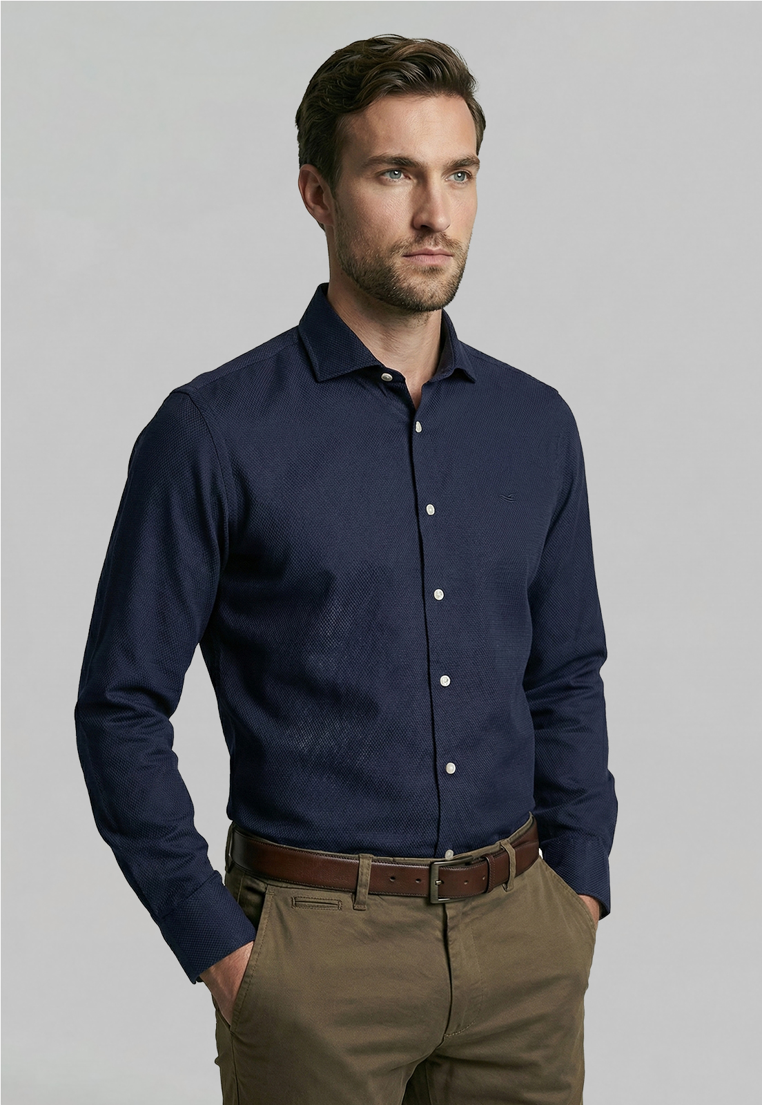 CAMISA SMART CASUAL CLARKSVILLLE NAVY - 1