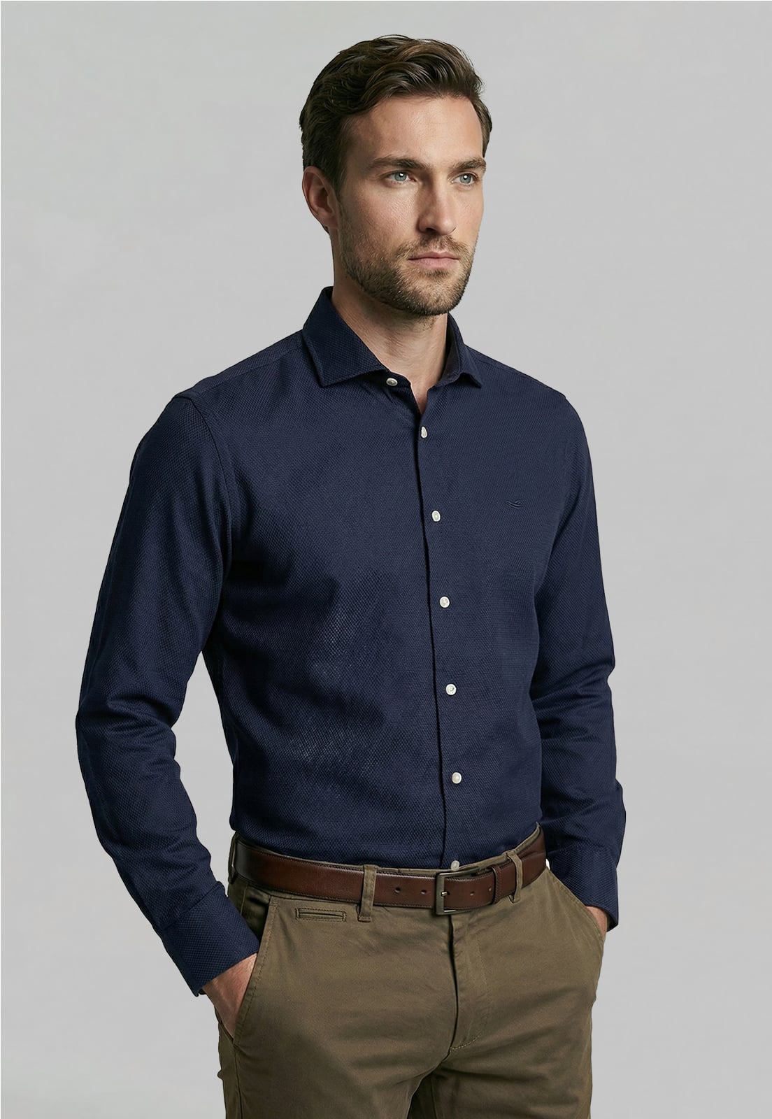 CAMISA SMART CASUAL CLARKSVILLLE NAVY - 1
