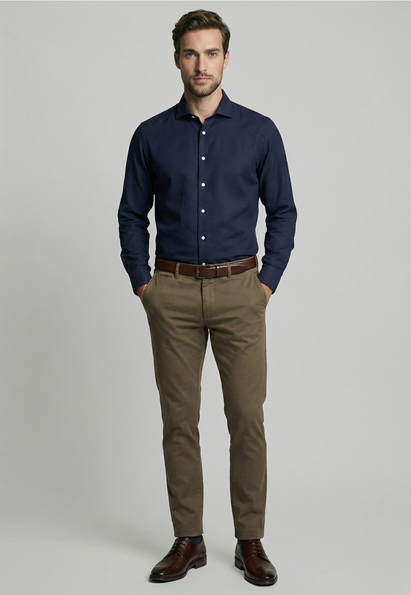 CAMISA SMART CASUAL CLARKSVILLLE NAVY - 2