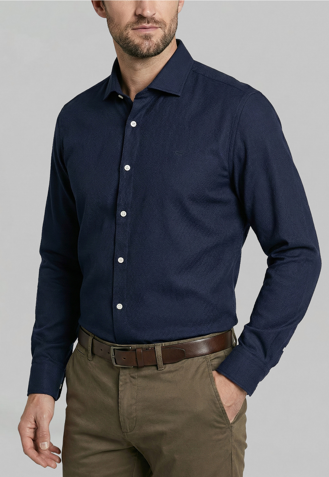CAMISA SMART CASUAL CLARKSVILLLE NAVY - 3