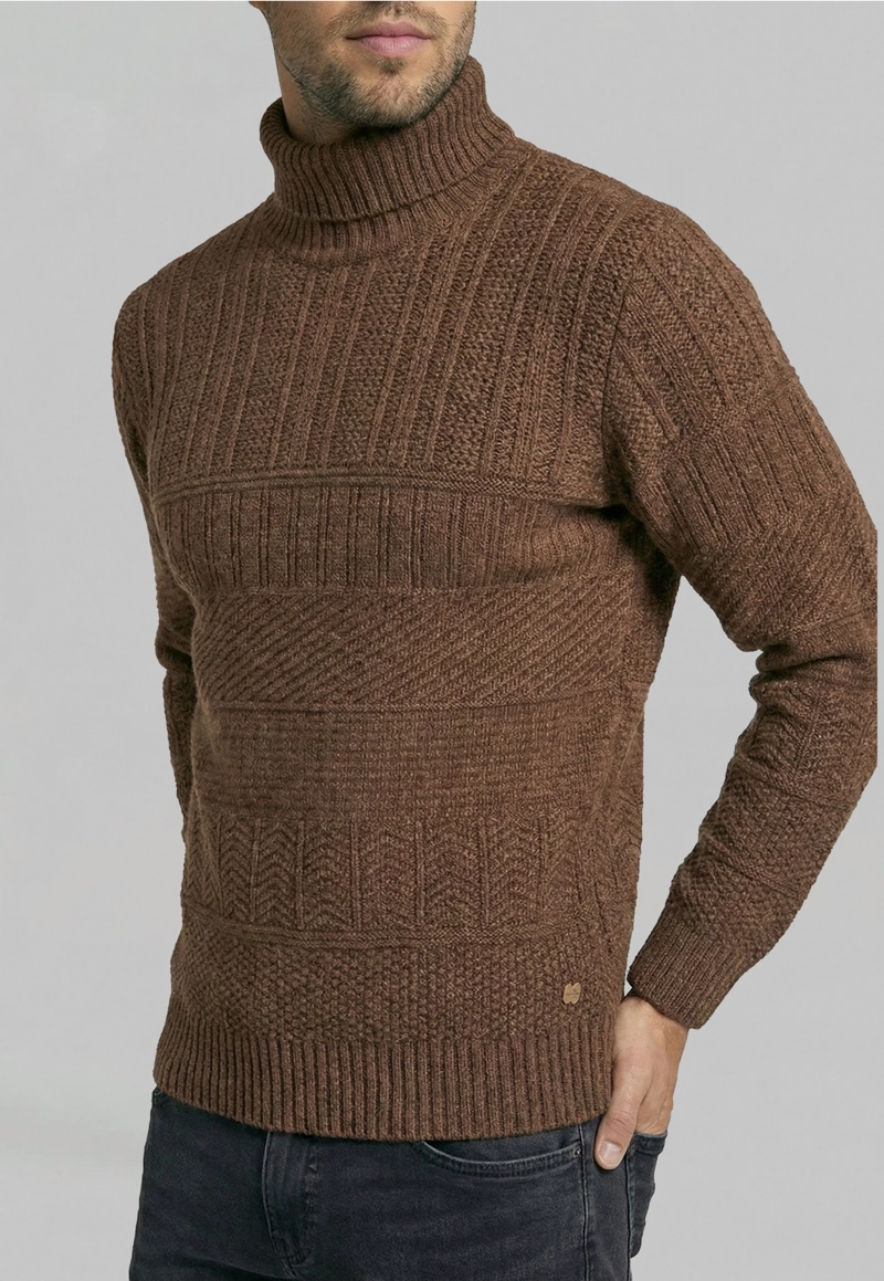 SWEATER CHICAGO BROWN  MELANGE - 3