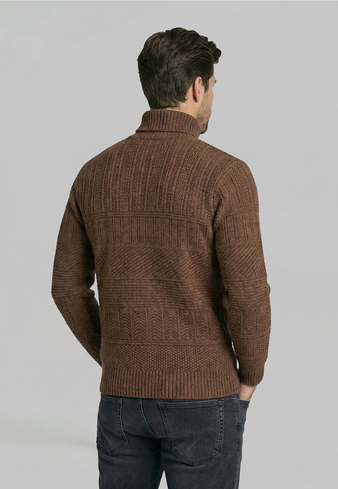 SWEATER CHICAGO BROWN  MELANGE - 4