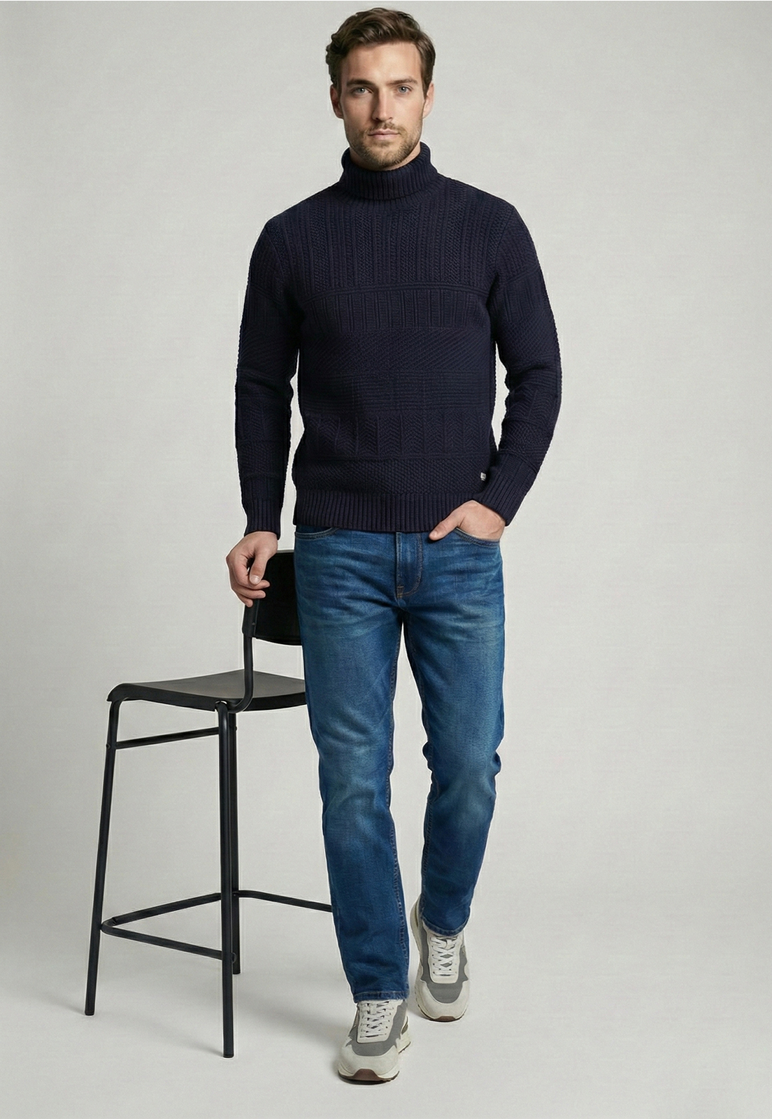 SWEATER CHICAGO NAVY MELANGE - 5