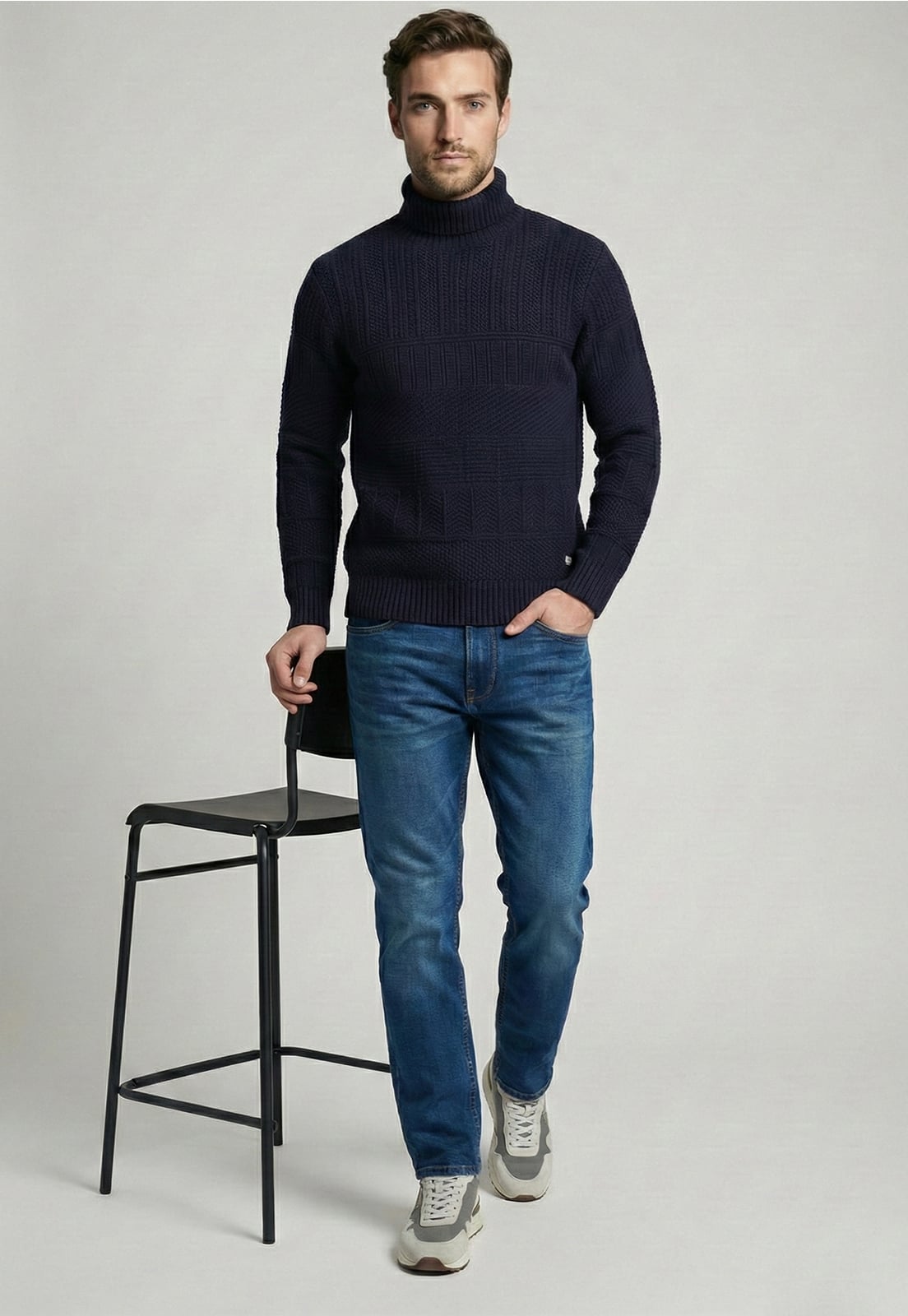 SWEATER CHICAGO NAVY MELANGE - 5