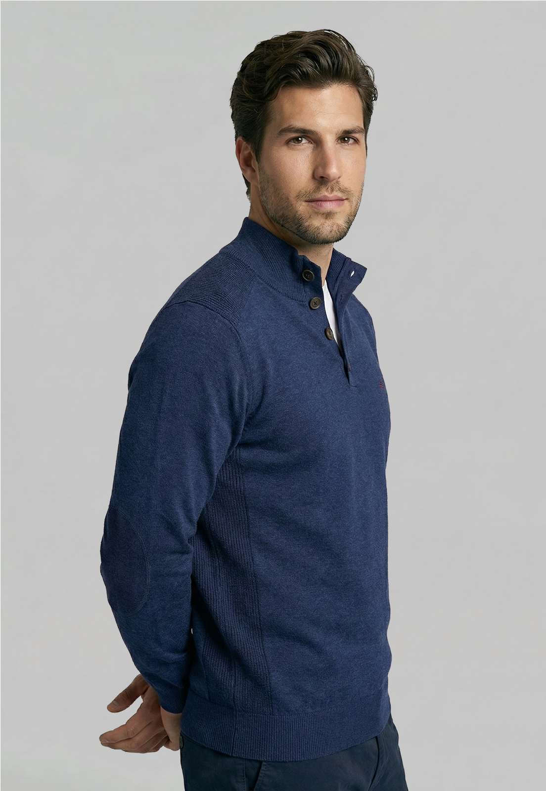 SWEATER BRISTOL INDIGO MELANGE - 1