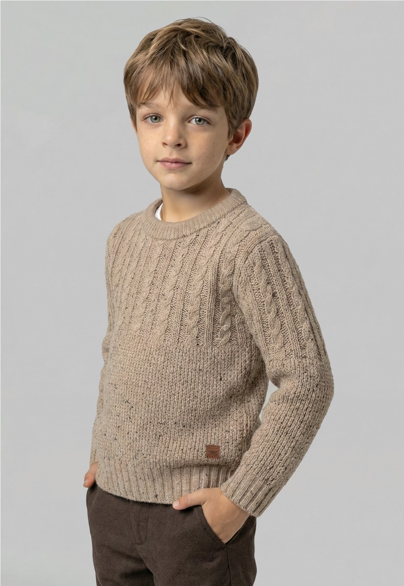 SWEATER KIDS DOWNEY OYSTER - 1