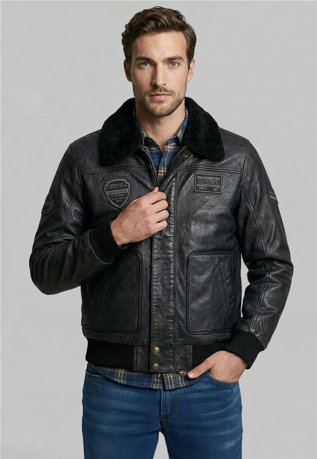 CHAQUETA DE CUERO PILOT BLACK - 1