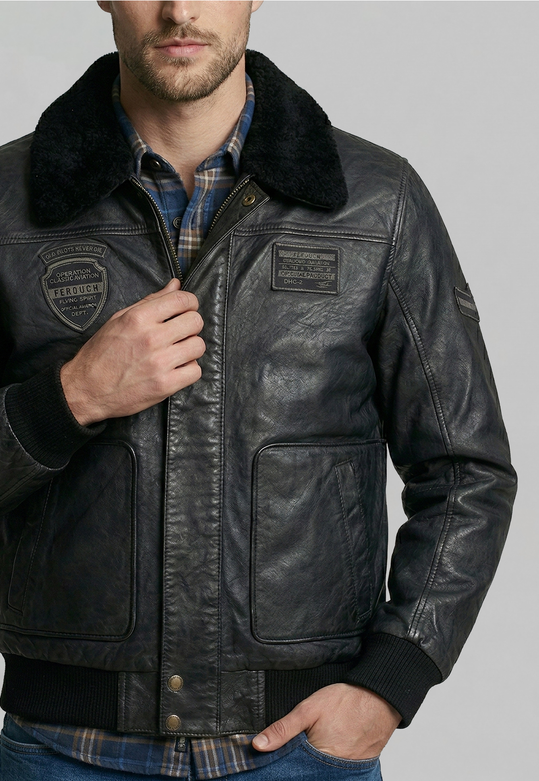 CHAQUETA DE CUERO PILOT BLACK - 3