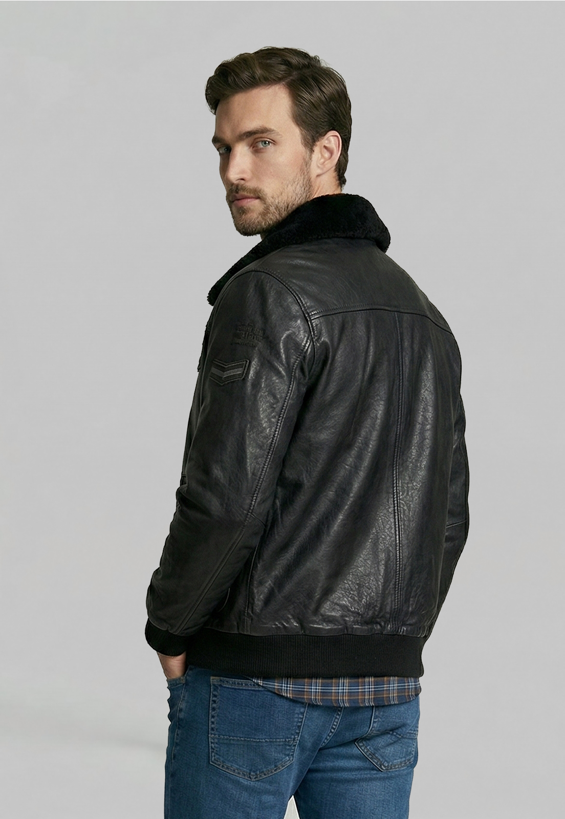 CHAQUETA DE CUERO PILOT BLACK - 4