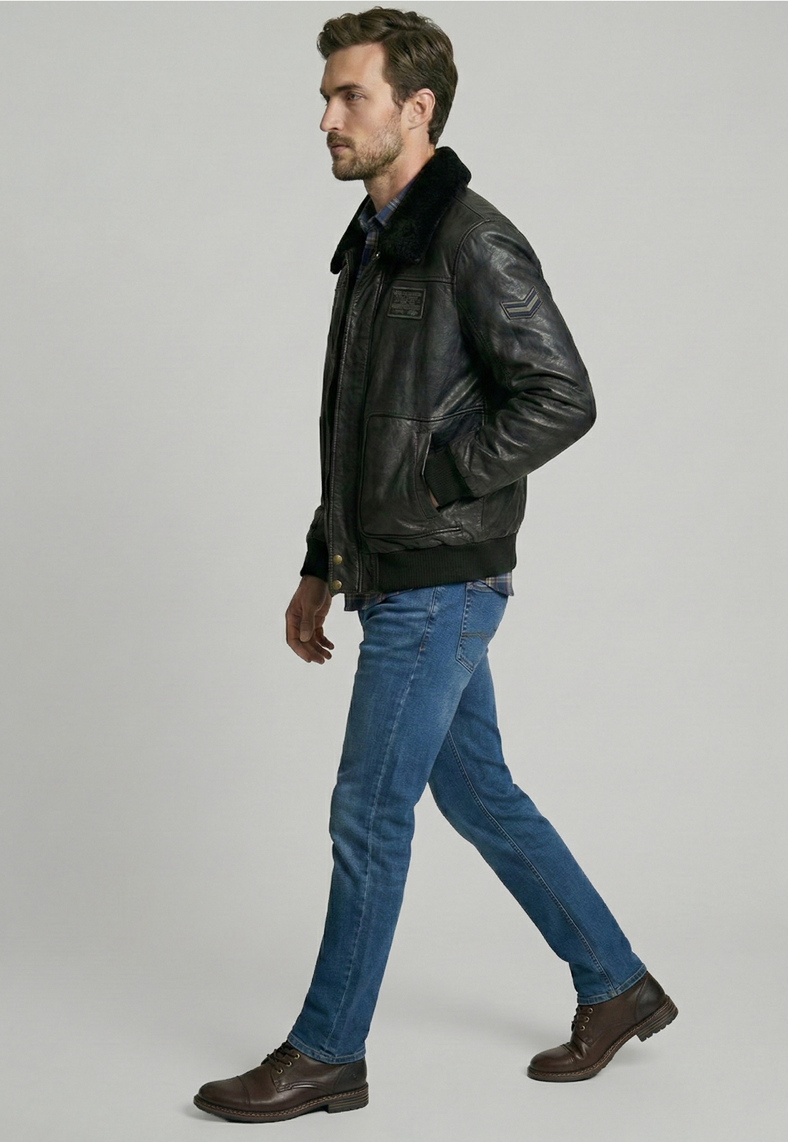 CHAQUETA DE CUERO PILOT BLACK - 5