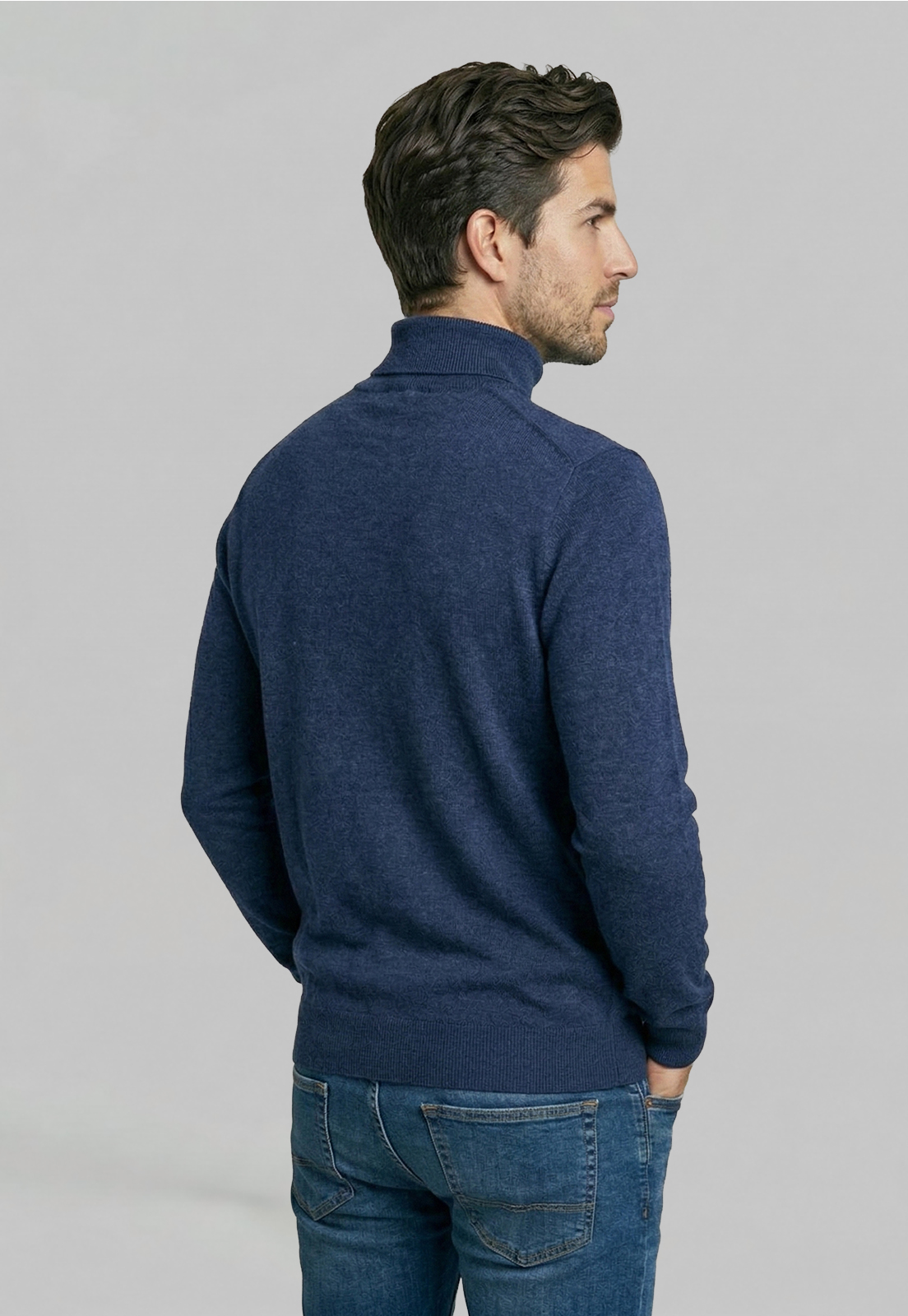 SWEATER TURTLE NECK INDIGO MELANGE - 4