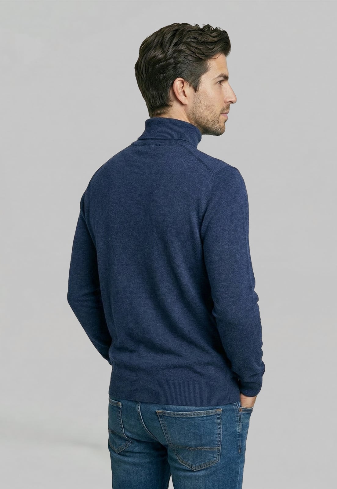 SWEATER TURTLE NECK INDIGO MELANGE - 4