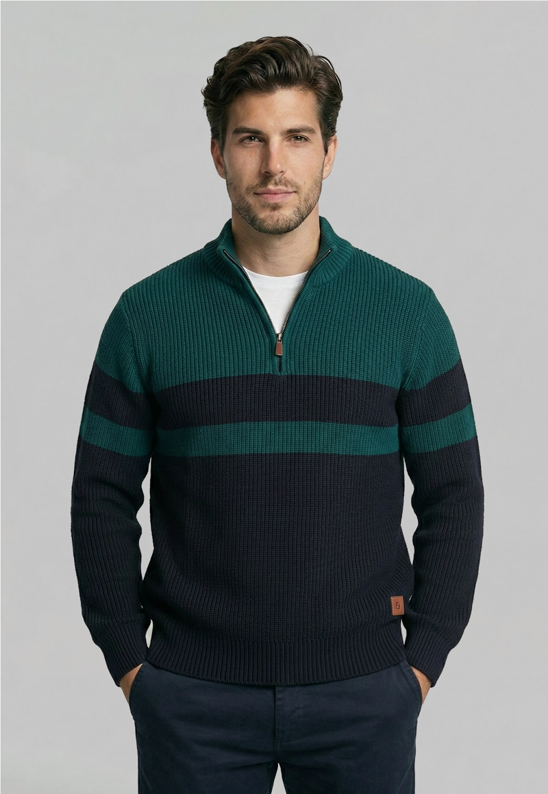 SWEATER BROWNSVILLE DK  GREEN - 1