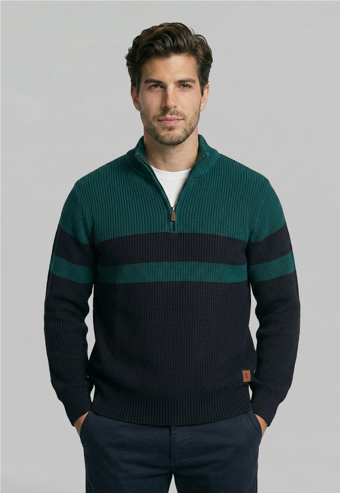 SWEATER BROWNSVILLE DK  GREEN - 1