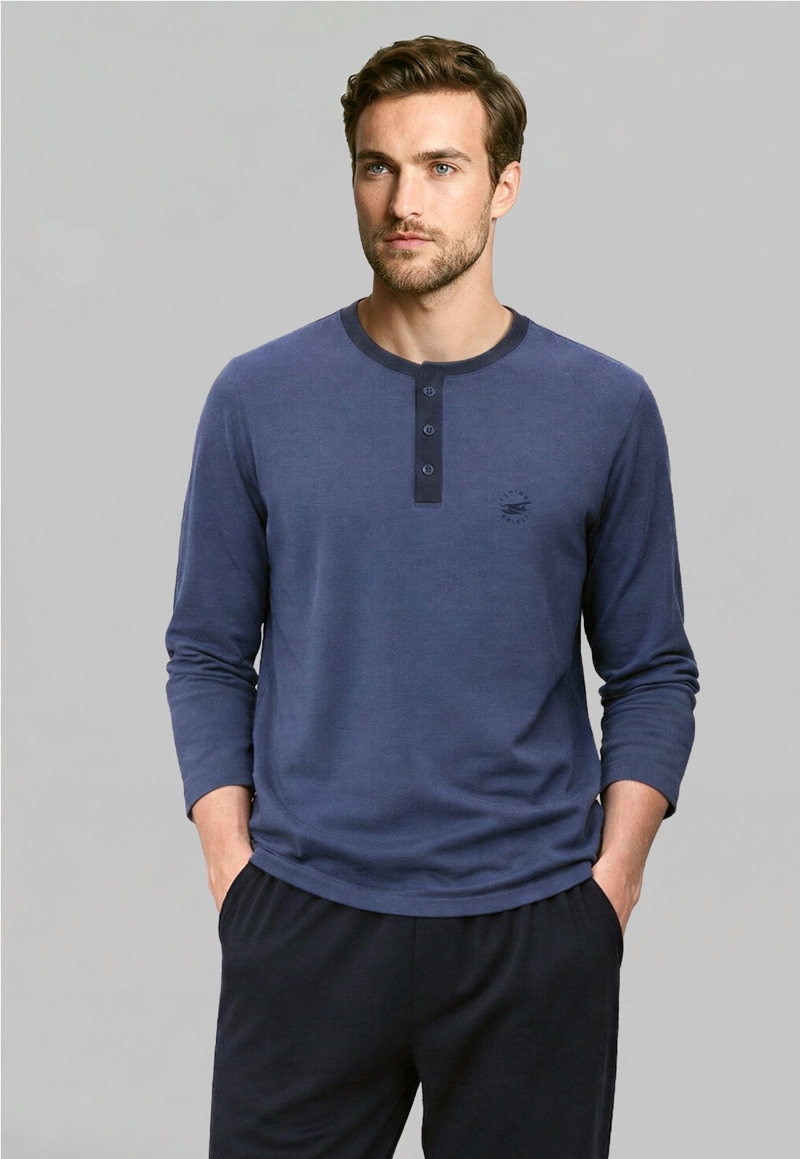 PIJAMA ALABAMA NAVY MELANGE - 1