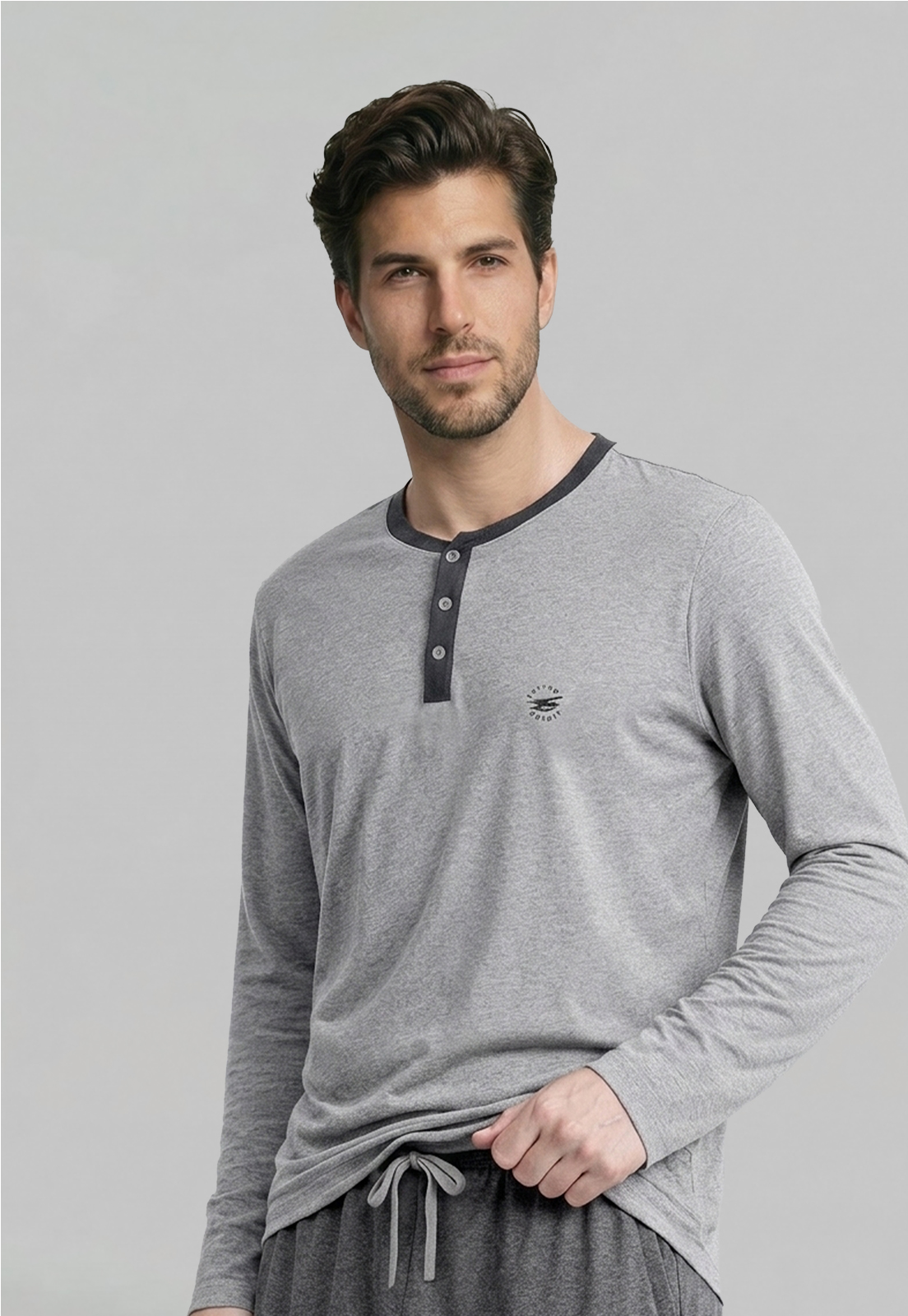 PIJAMA ALABAMA DK GREY MELANGE - 1