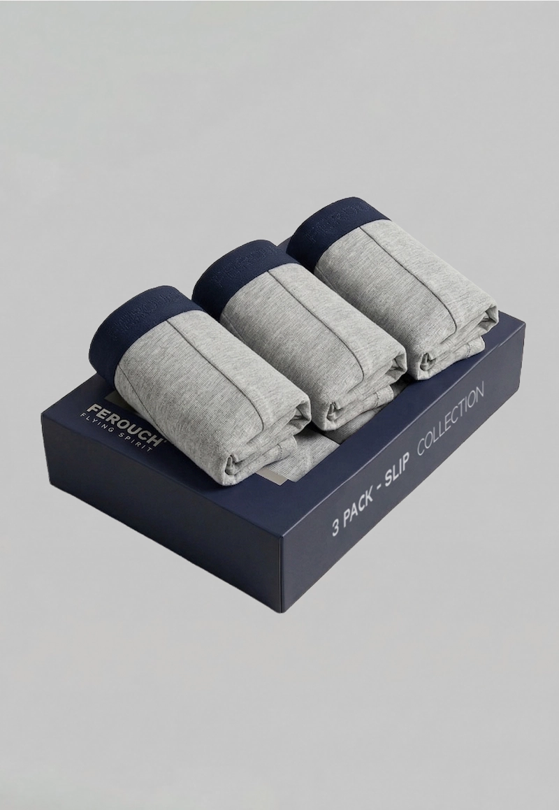 TRIPACK SLIP GRIS DK GREY MELANGE - 2