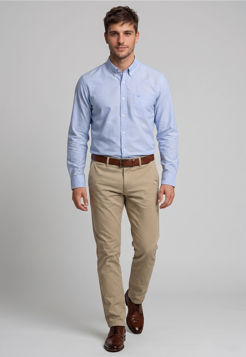CAMISA OXFORD SMART CASUAL SKY - 2