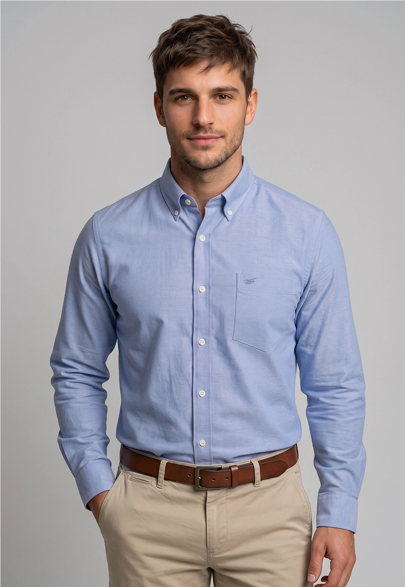 CAMISA OXFORD SMART CASUAL NAVY - 1