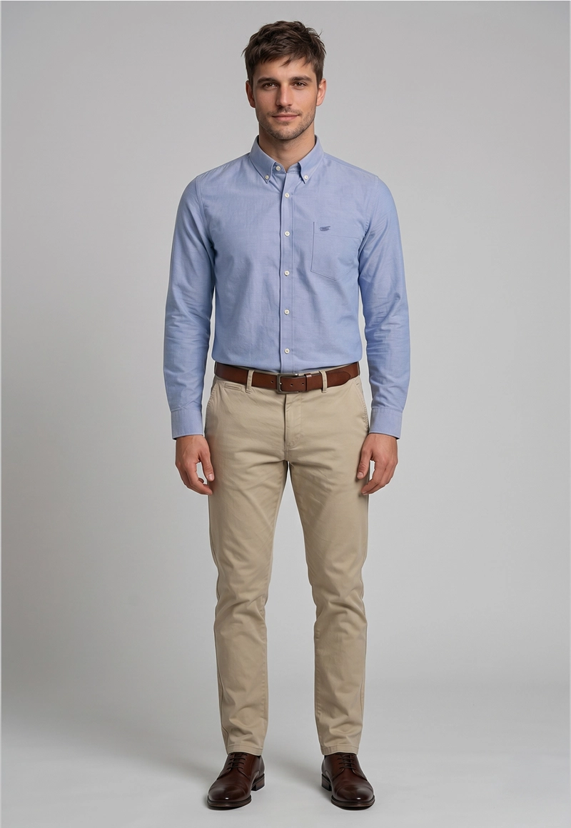 CAMISA OXFORD SMART CASUAL NAVY - 2