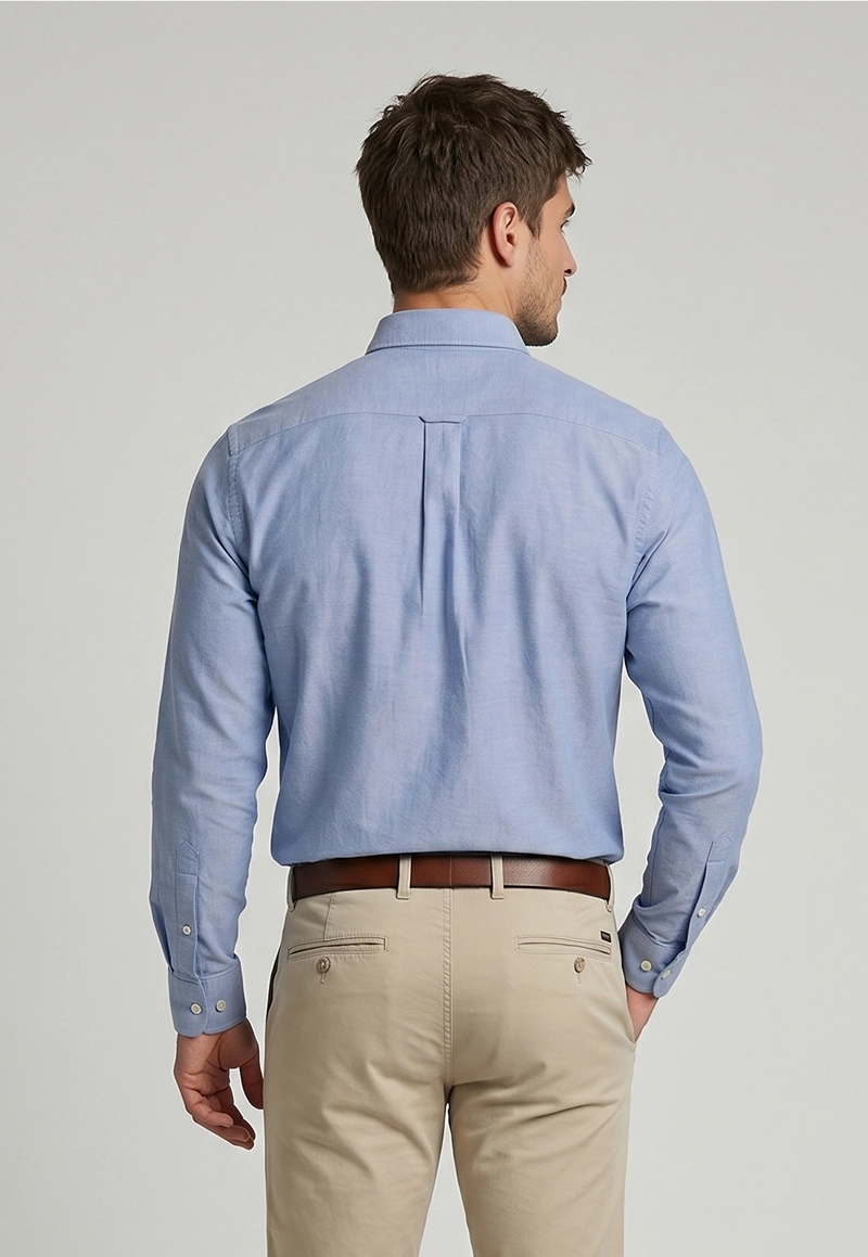 CAMISA OXFORD SMART CASUAL NAVY - 3